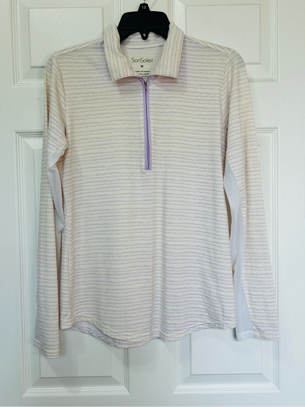 San Soleil Activewear Top Womens Medium 50 UPF Sun Protection Preppy Travel Golf